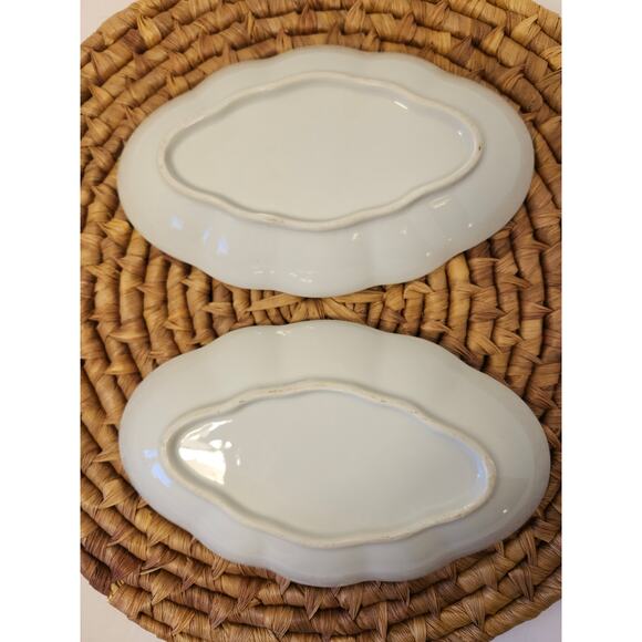 Vintage Ice Cream Parlor Set Of 2 Scalloped Dishes Plate National Silver Co. - Picture 2 of 7